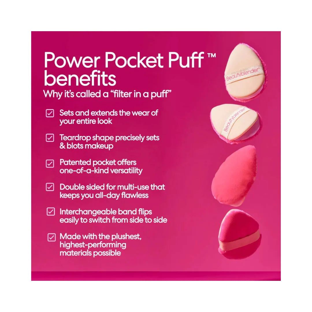 BEAUTYBLENDER Power Pocket Puff Dual-Sided Powder Puff