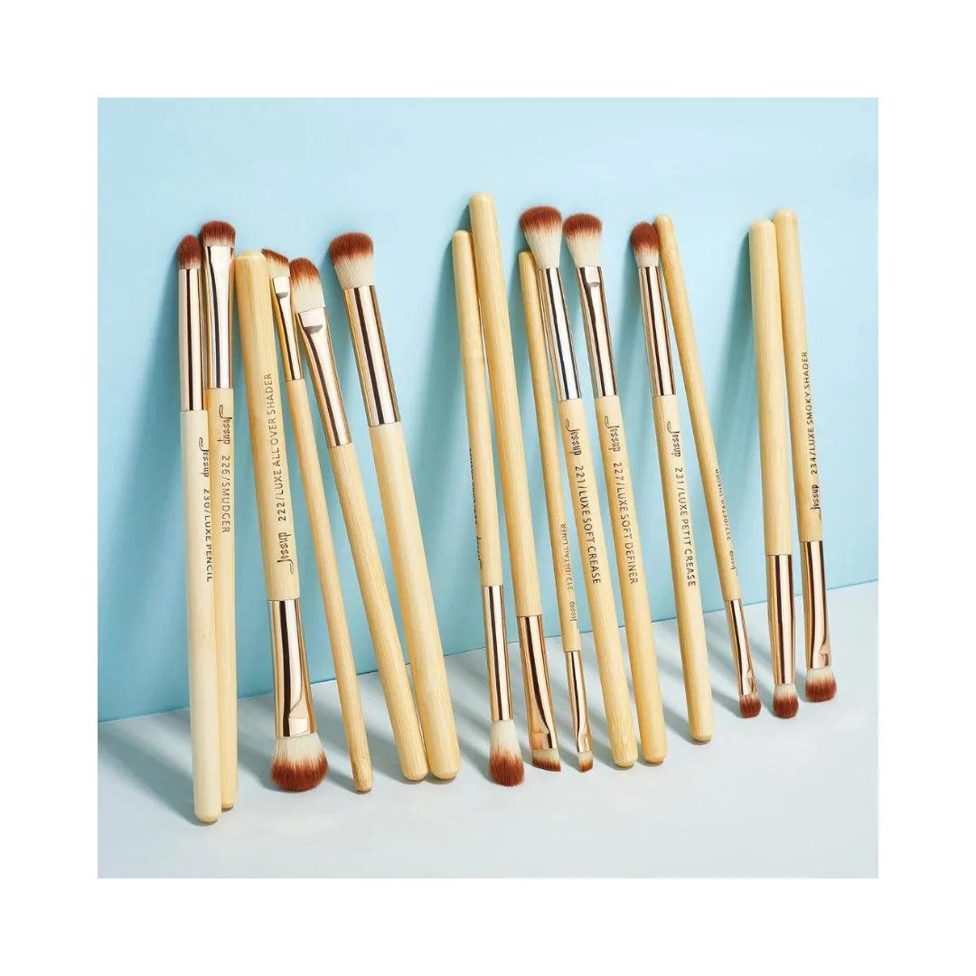 JESSUP 15Pcs Bamboo Eyes Brushes Set T137