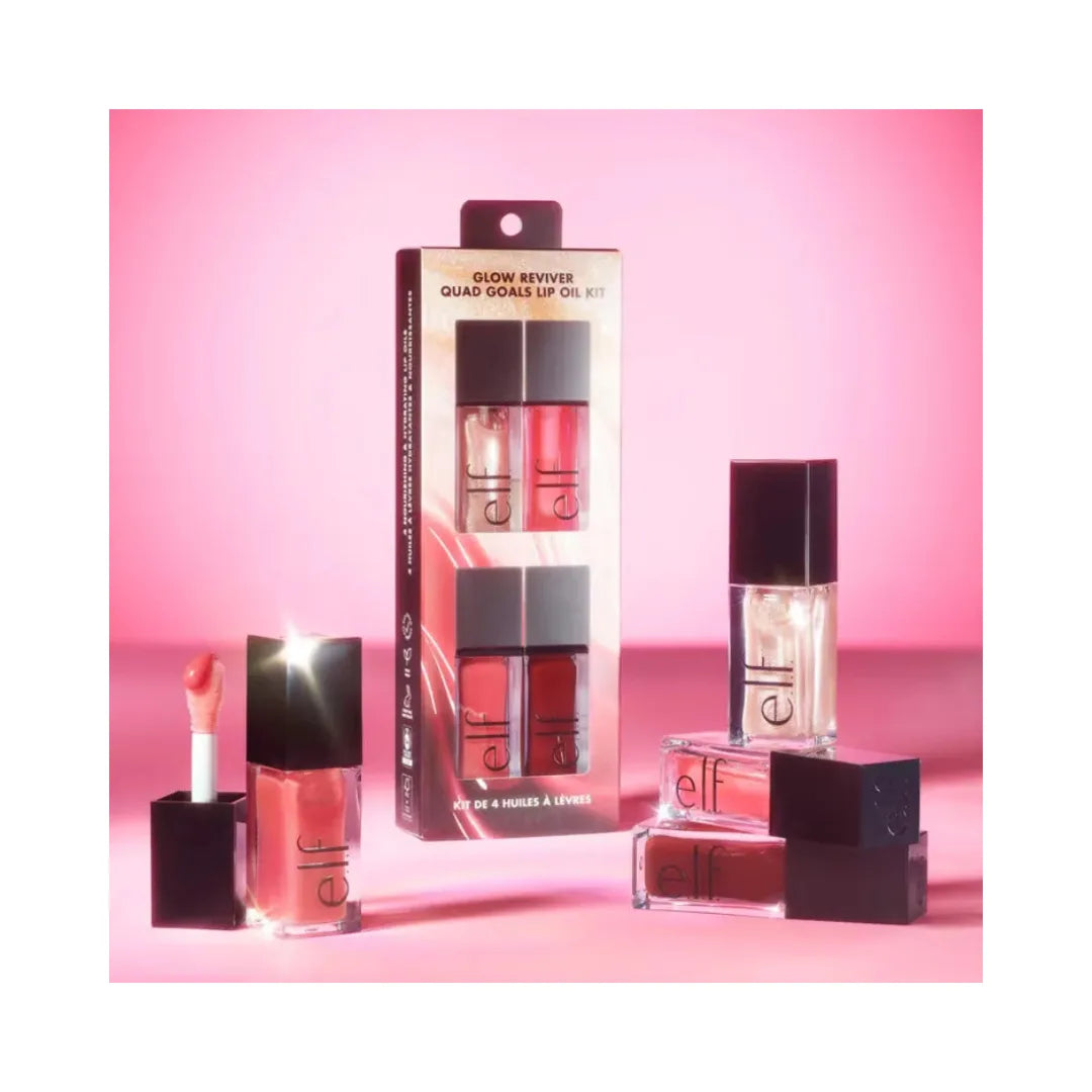 E.L.F COSMETICS Glow Reviver Quad Goals Lip Oil Kit