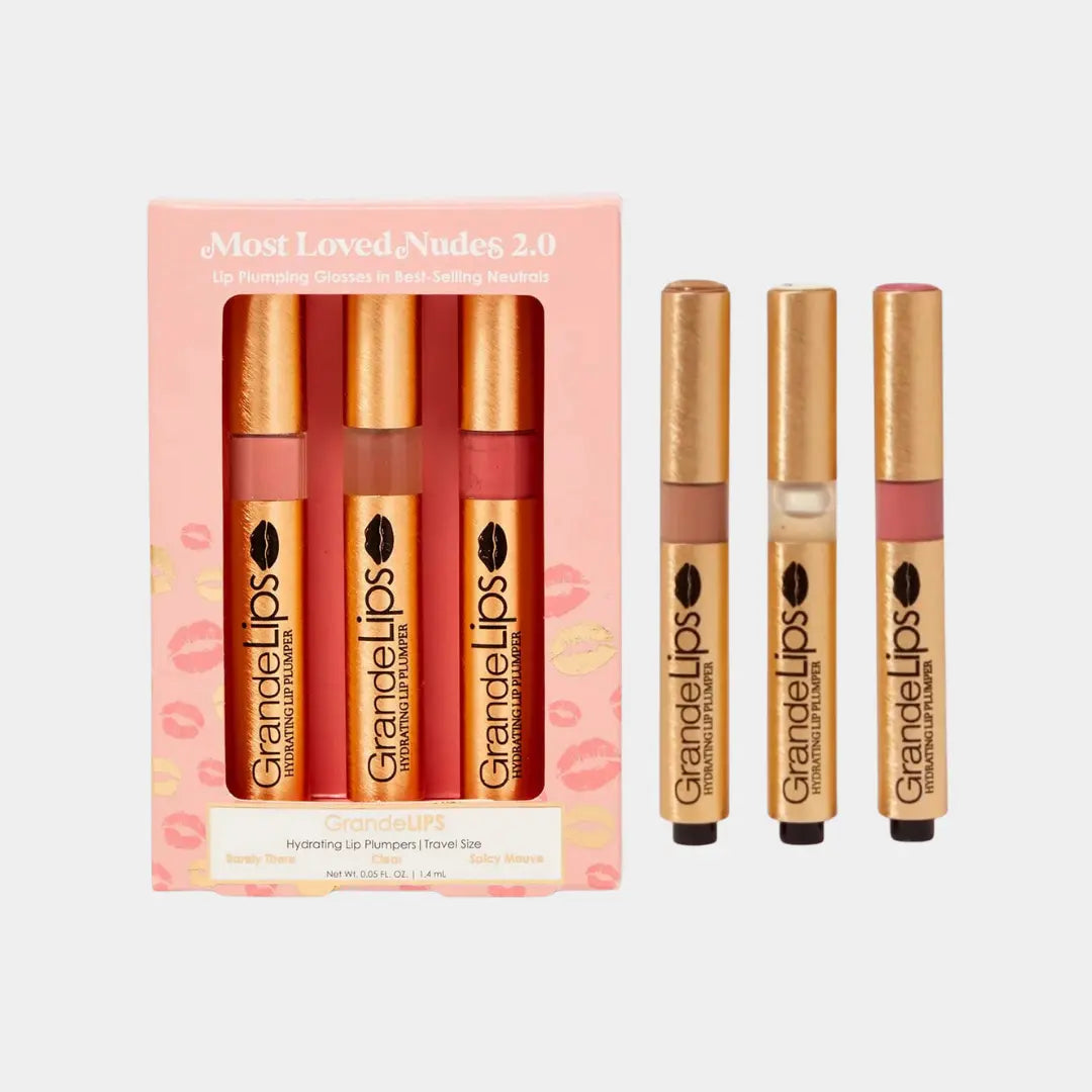 GRANDE COSMETICS Most Loved Lip Plumper Glosses Nudes 2.0 Set