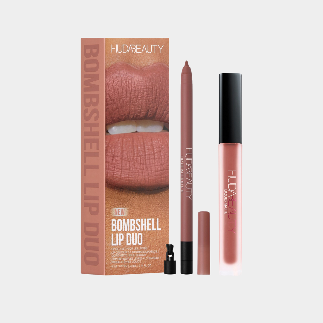 HUDA BEAUTY Bombshell Lip Liner and Liquid Lipstick Set
