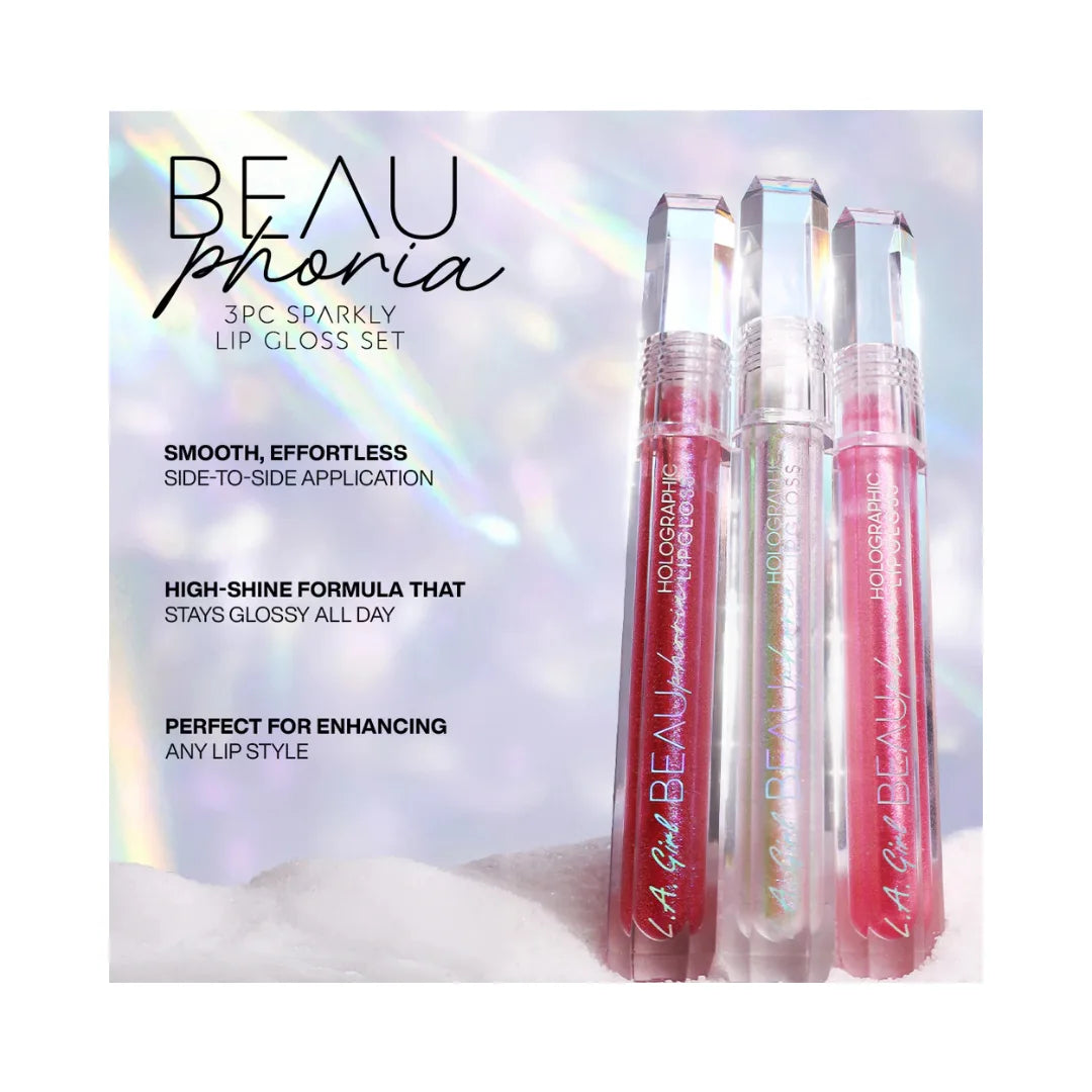 LA GIRL BeauPhoria 3Pc Holographic Lipgloss Set