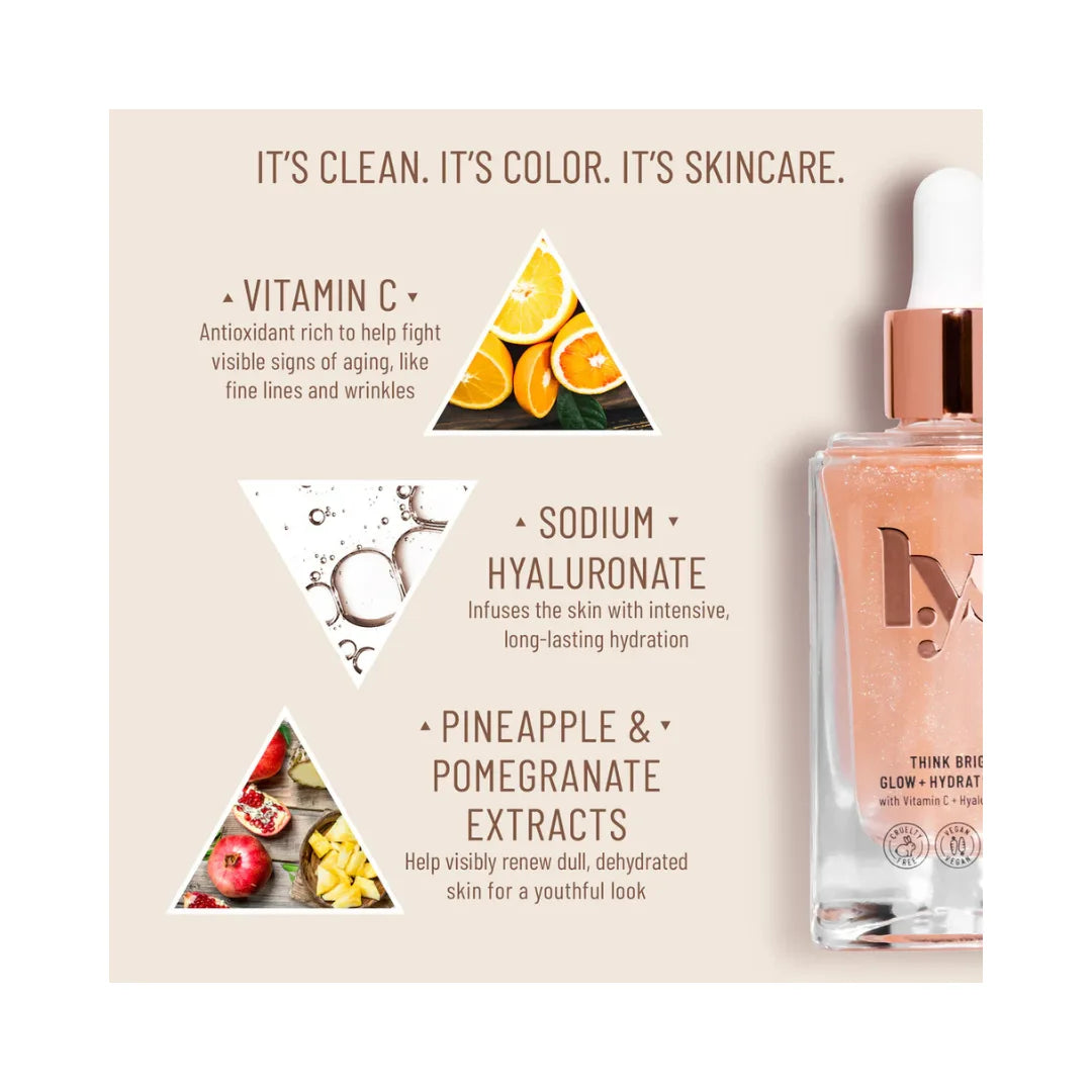 LYS BEAUTY Think Bright Glow + Hydrate Serum with Vitamin C & Hyaluronic Acid
