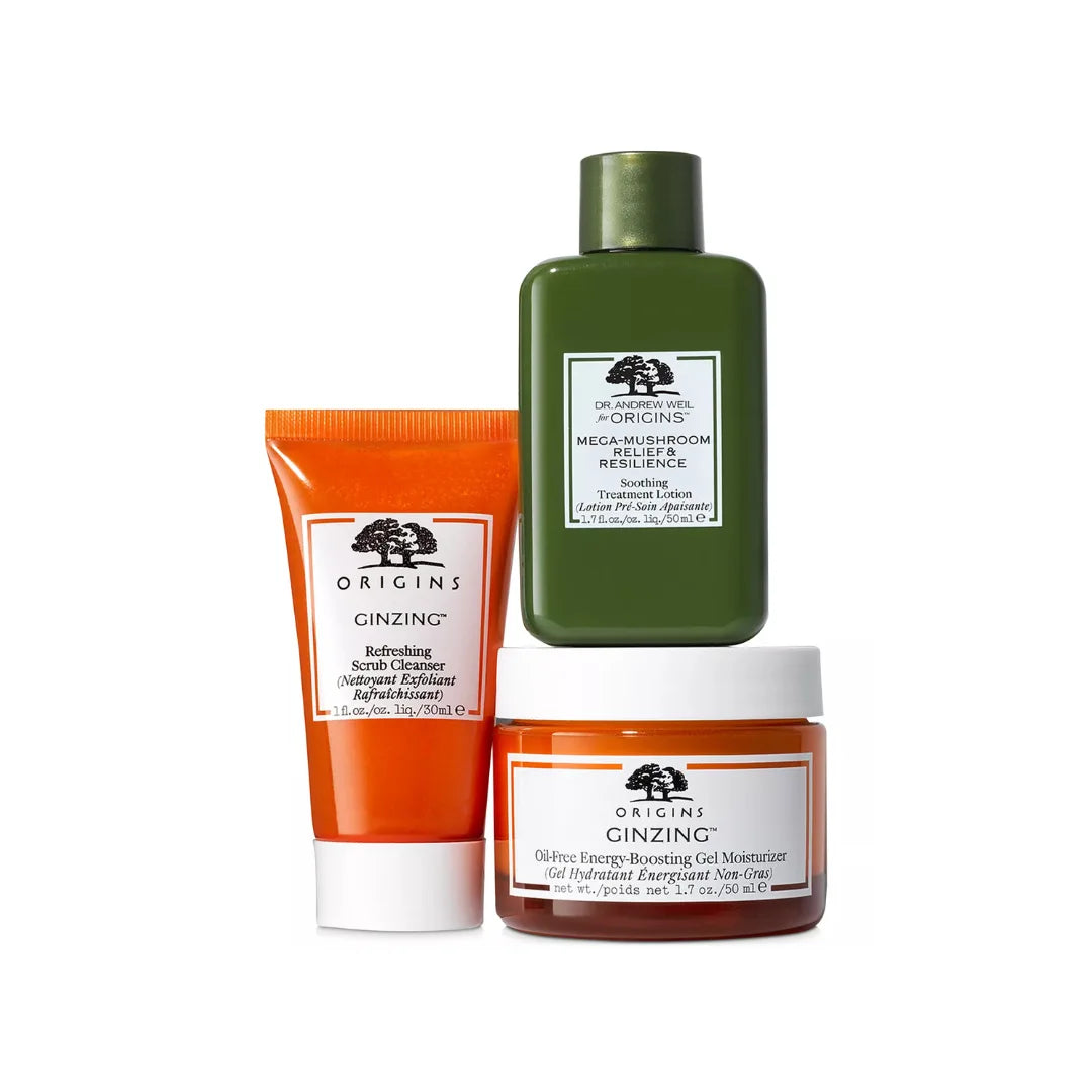 ORIGINS Glow & Believe GinZing & Mega-Mushroom Hydrating Glow Set