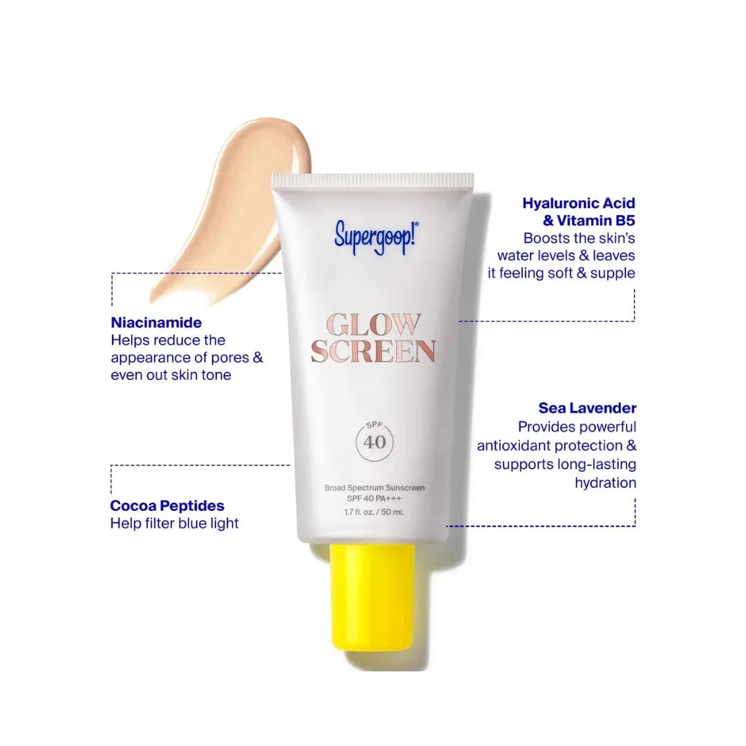 SUPERGOOP Glowscreen SPF 40 Sunscreen with Hyaluronic Acid + Niacinamide