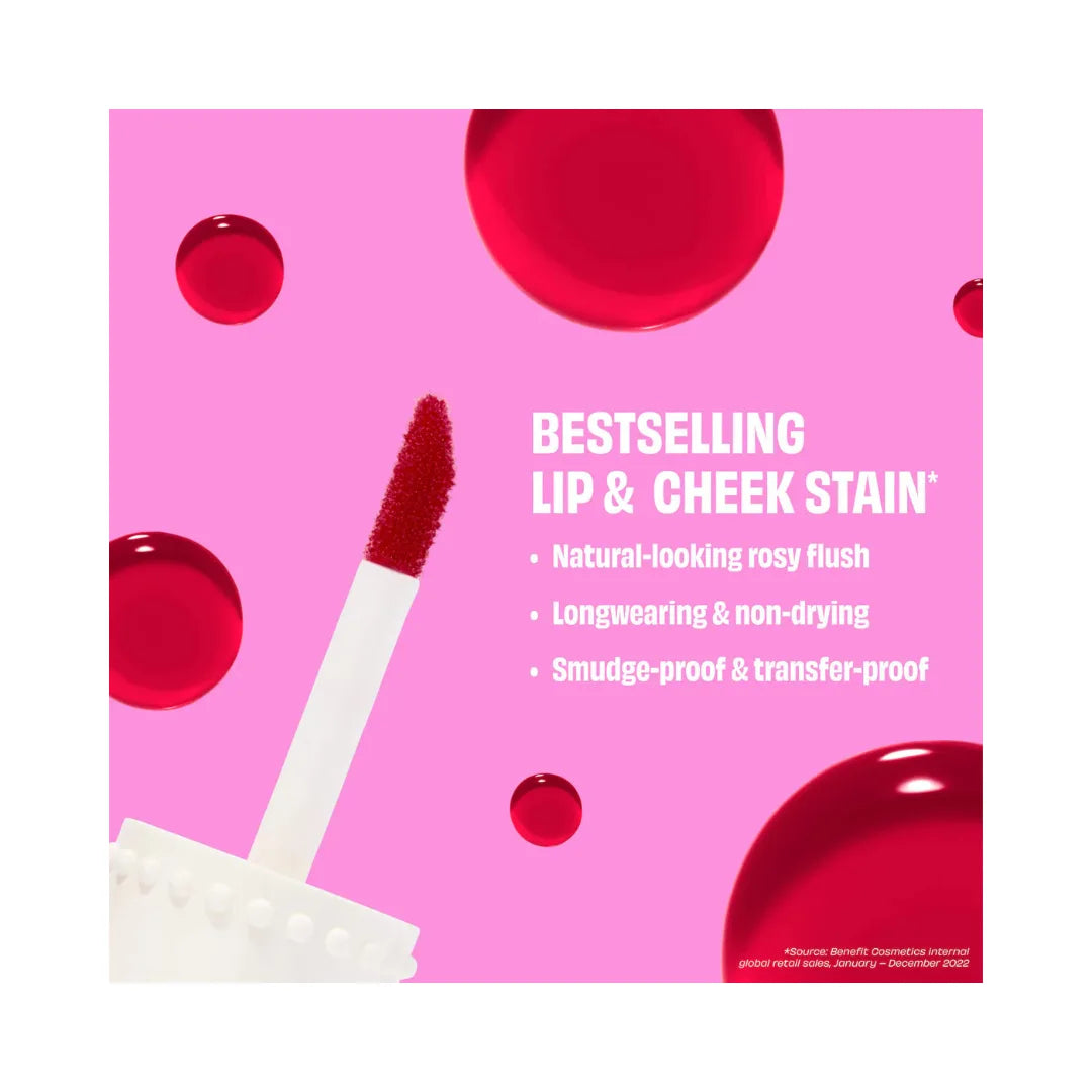 BENEFIT COSMETICS Benetint Bliss Liquid Lip + Cheek Blush Stain Duo