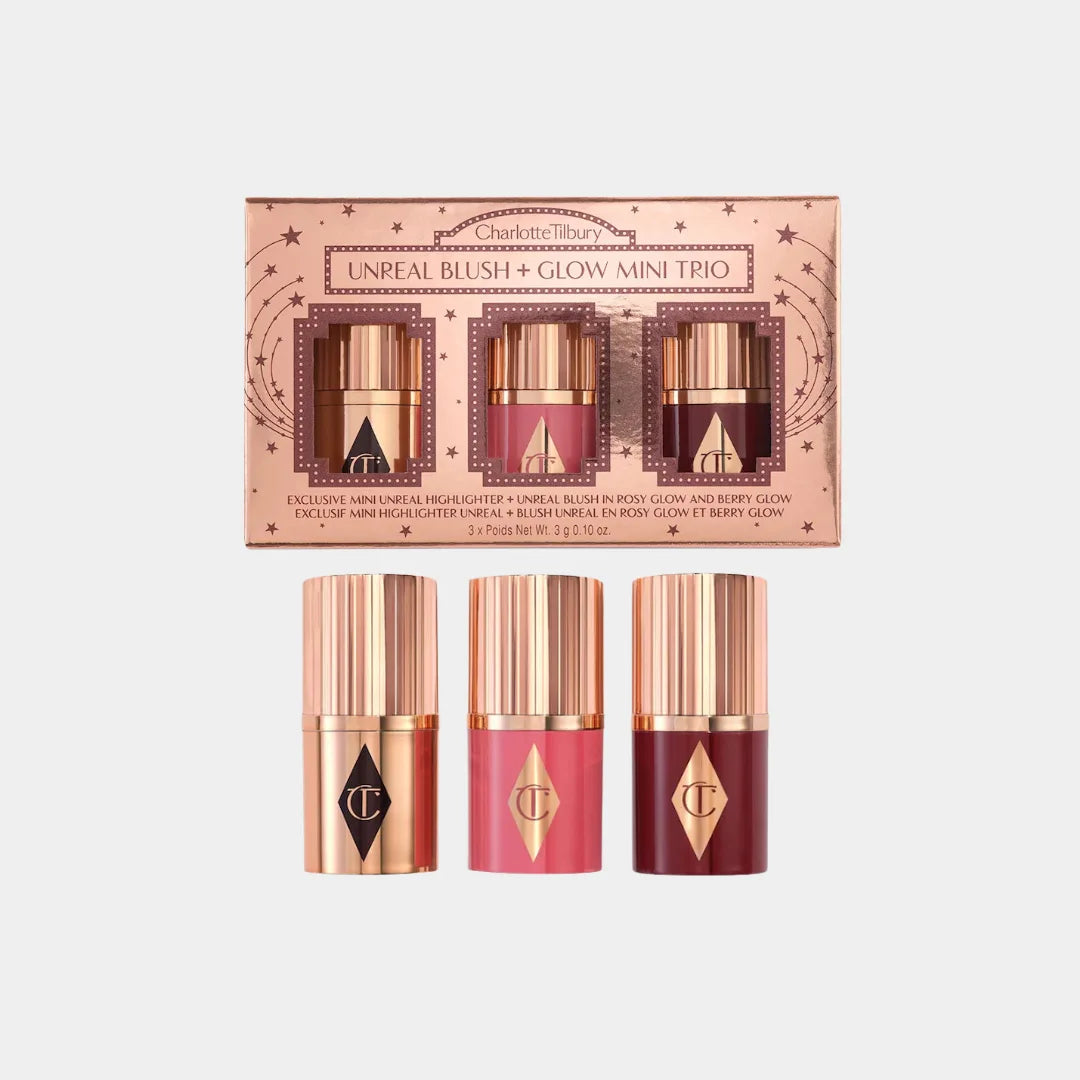 CHARLOTTE TILBURY Mini Unreal Blush + Glow Trio