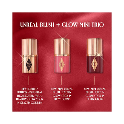 CHARLOTTE TILBURY Mini Unreal Blush + Glow Trio