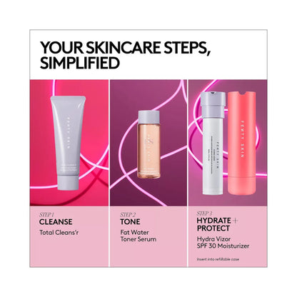 FENTY BEAUTY Skincare Lov'rs Cleanser, Toner, SPF Moisturizer + Collector's Case