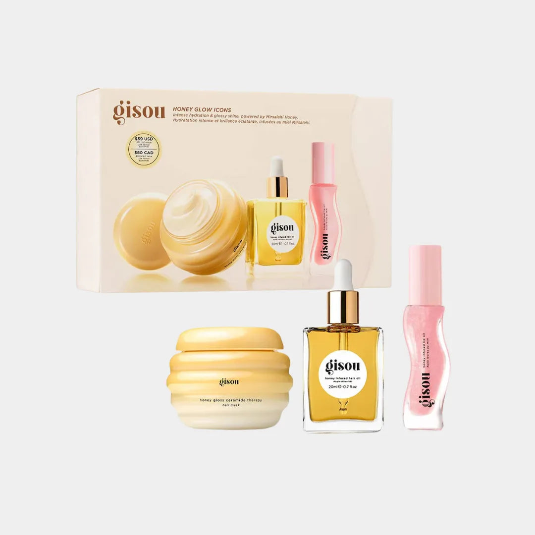 GISOU Honey Glow Icons Hair & Lip Set