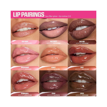 HUDA BEAUTY Faux Filler Shiny Non-Sticky Lip Gloss