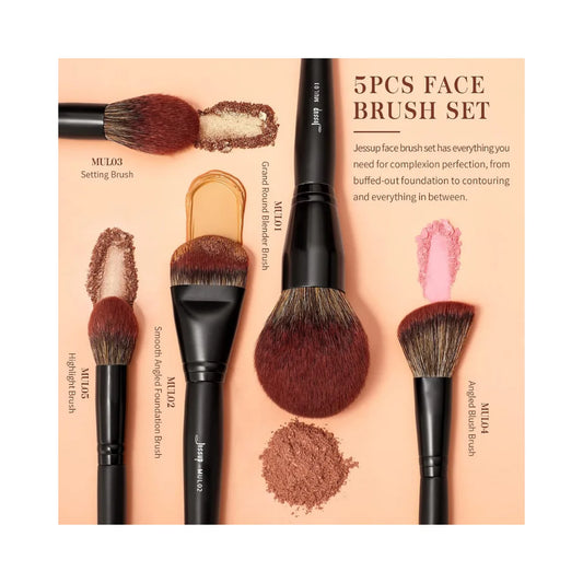 JESSUP 5 PC Large Face Makeup Brushes T273