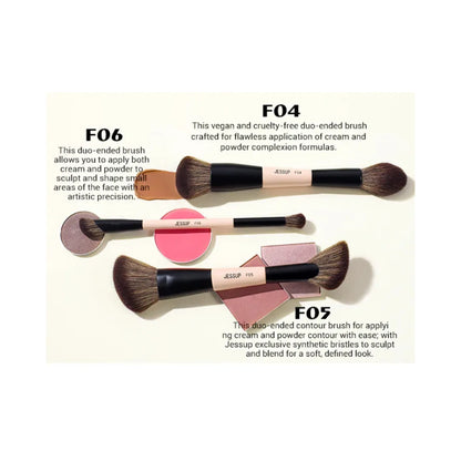 Jessup 3 PC Double Sided T508 Makeup Brush Set