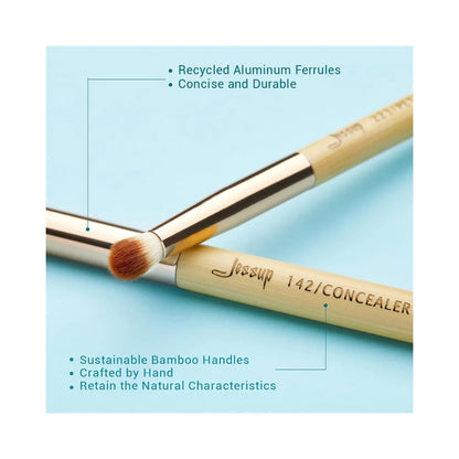 JESSUP 15Pcs Bamboo Eyes Brushes Set T137