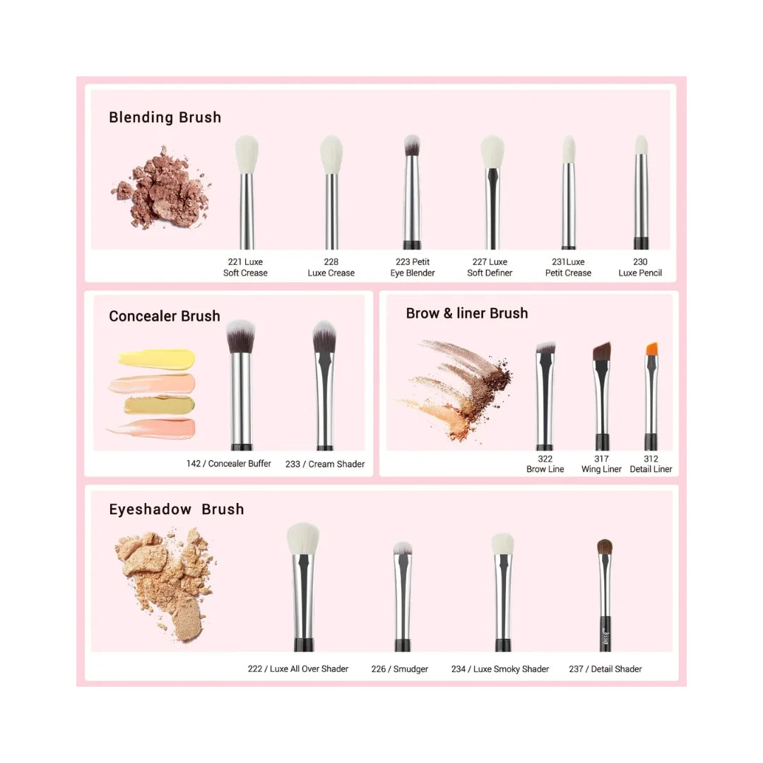 JESSUP 15 Pc Eye Makeup Brush Set T177