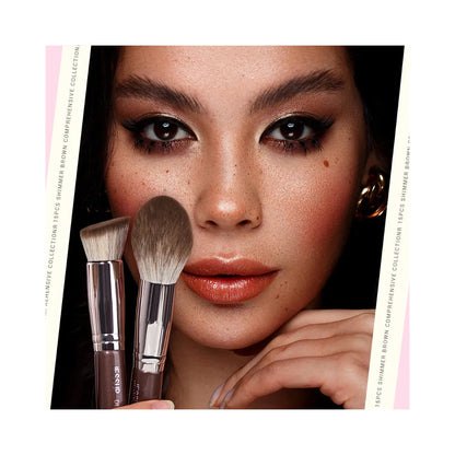 JESSUP 15pc Brown Makeup Brushes Set Professional Premium Synthetic T498