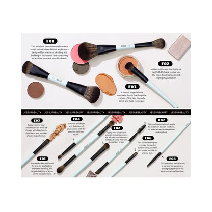 JESSUP 14-in-10 Duo-End Brush Versatility Collection T500