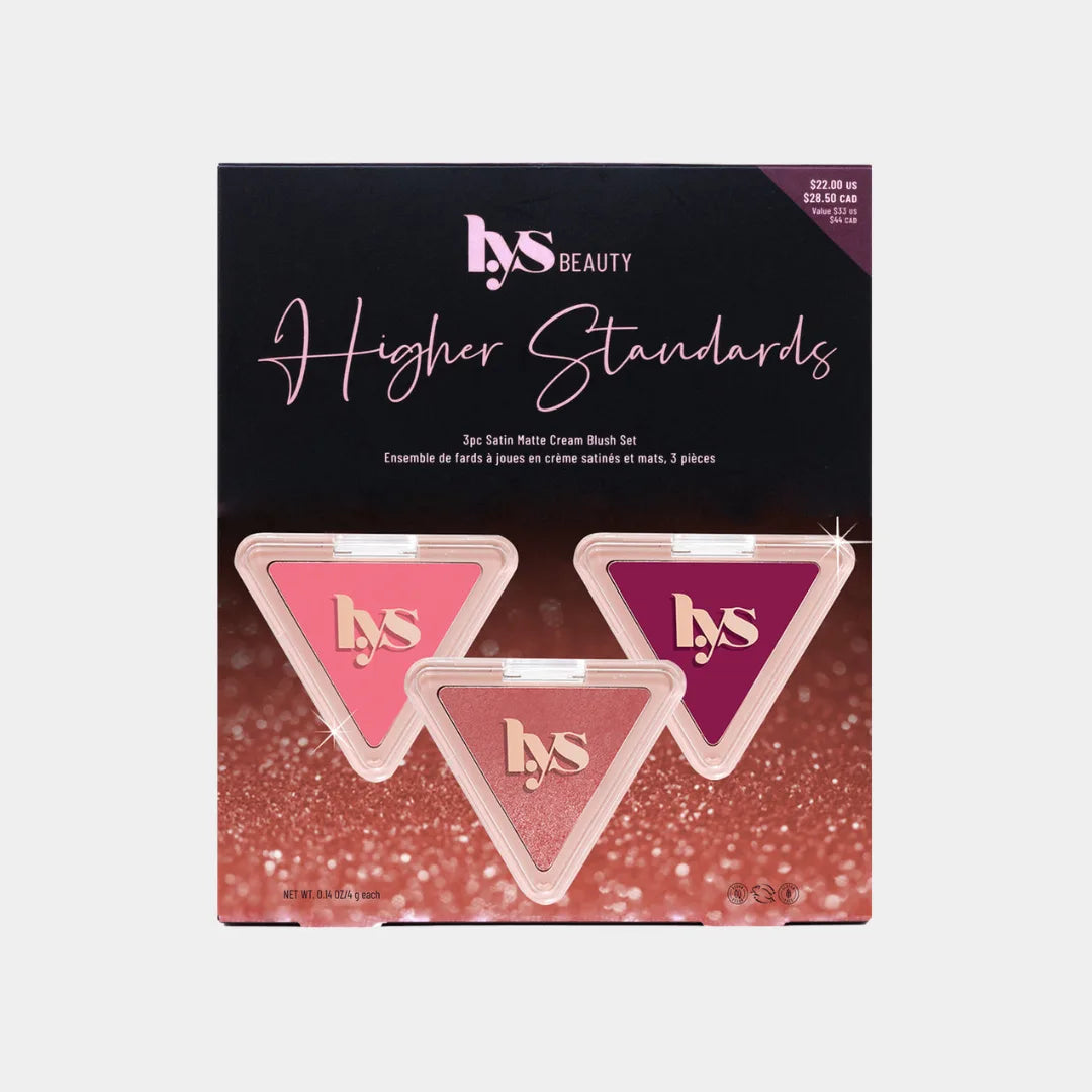 LYS BEAUTY Higher Standard 3pc Satin Matte Cream Blush Set