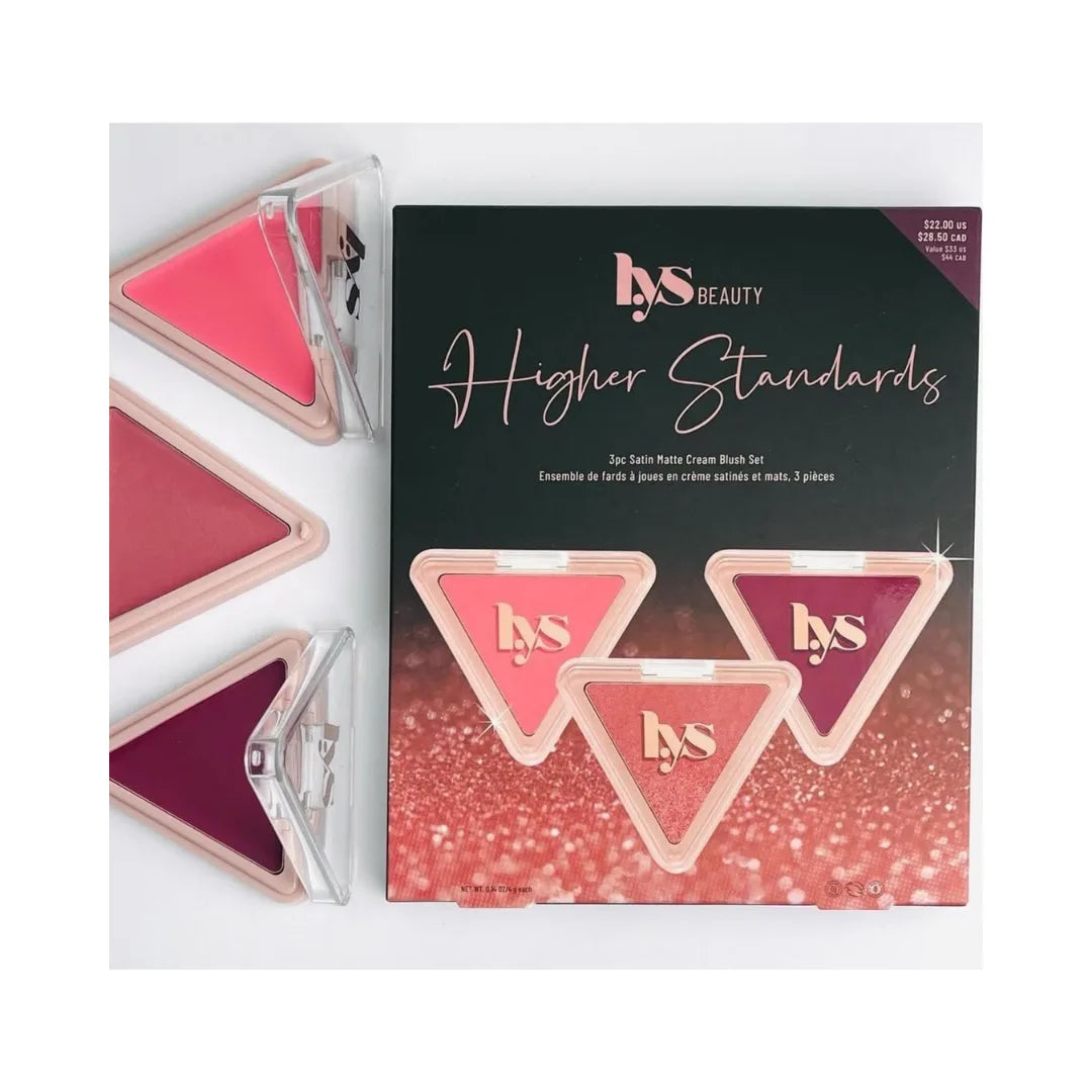 LYS BEAUTY Higher Standard 3pc Satin Matte Cream Blush Set