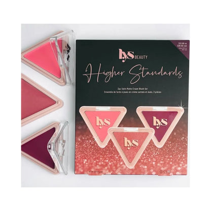 LYS BEAUTY Higher Standard 3pc Satin Matte Cream Blush Set