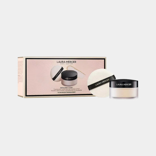 LAURA MERCIER  Indulgent Icons Ultra-Blur Translucent Loose Setting Powder & Velour Puff Set