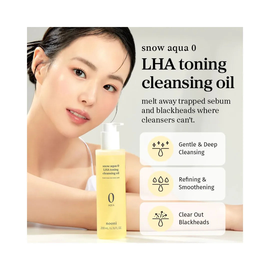 NOONI Snow Aqua Zero LHA Toning Cleansing Oil