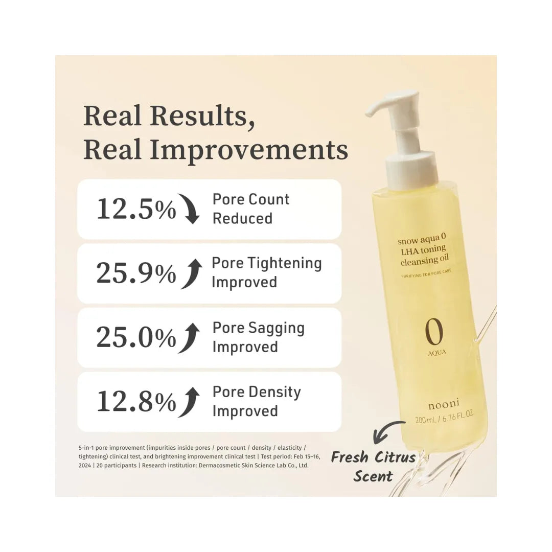 NOONI Snow Aqua Zero LHA Toning Cleansing Oil