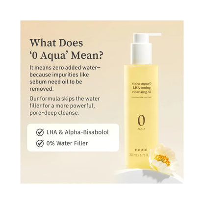 NOONI Snow Aqua Zero LHA Toning Cleansing Oil