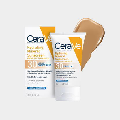 CERAVE Hydrating Mineral Sunscreen SPF 30 Face Sheer Tint