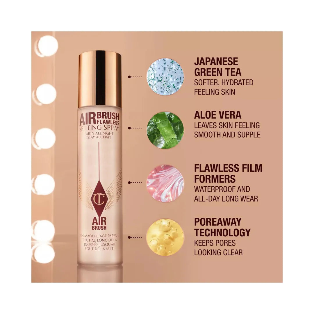 CHARLOTTE TILBURY Airbrush Flawless Setting Spray Full Size + Travel Size Duo
