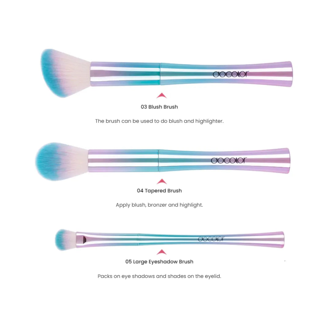 DOCOLOR Fantasy II 9-Piece Face and Eye Makeup Brush Set