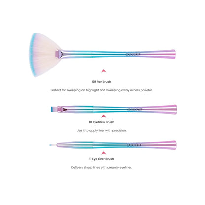 DOCOLOR Fantasy II 9-Piece Face and Eye Makeup Brush Set
