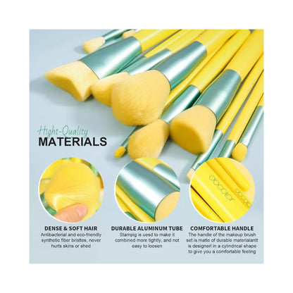 DOCOLOR 13-Pcs Lemon Makeup Brush Set