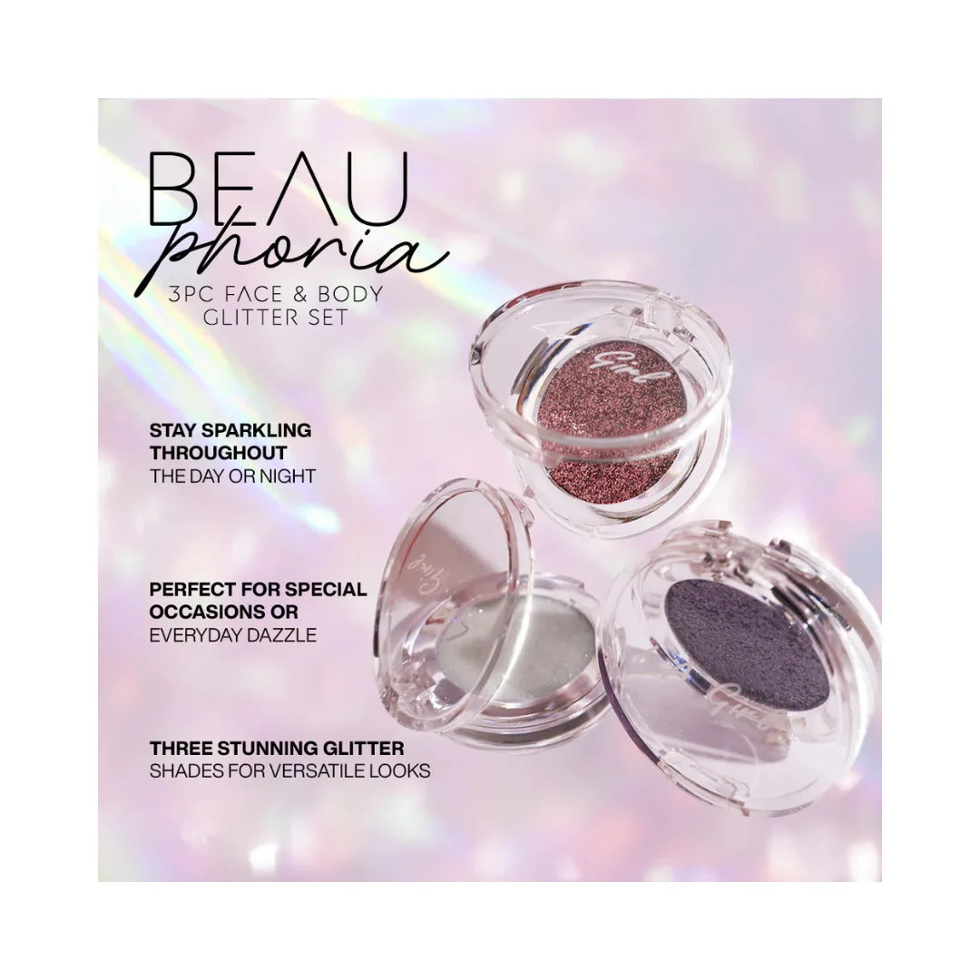 LA GIRL BeauPhoria 3Pc Glitter Topper Gift Set