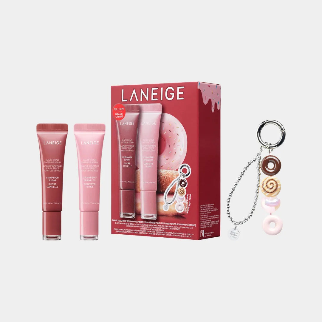 LANEIGE Glaze Craze Donut Delight Hydrating Tinted Lip Serum Duo