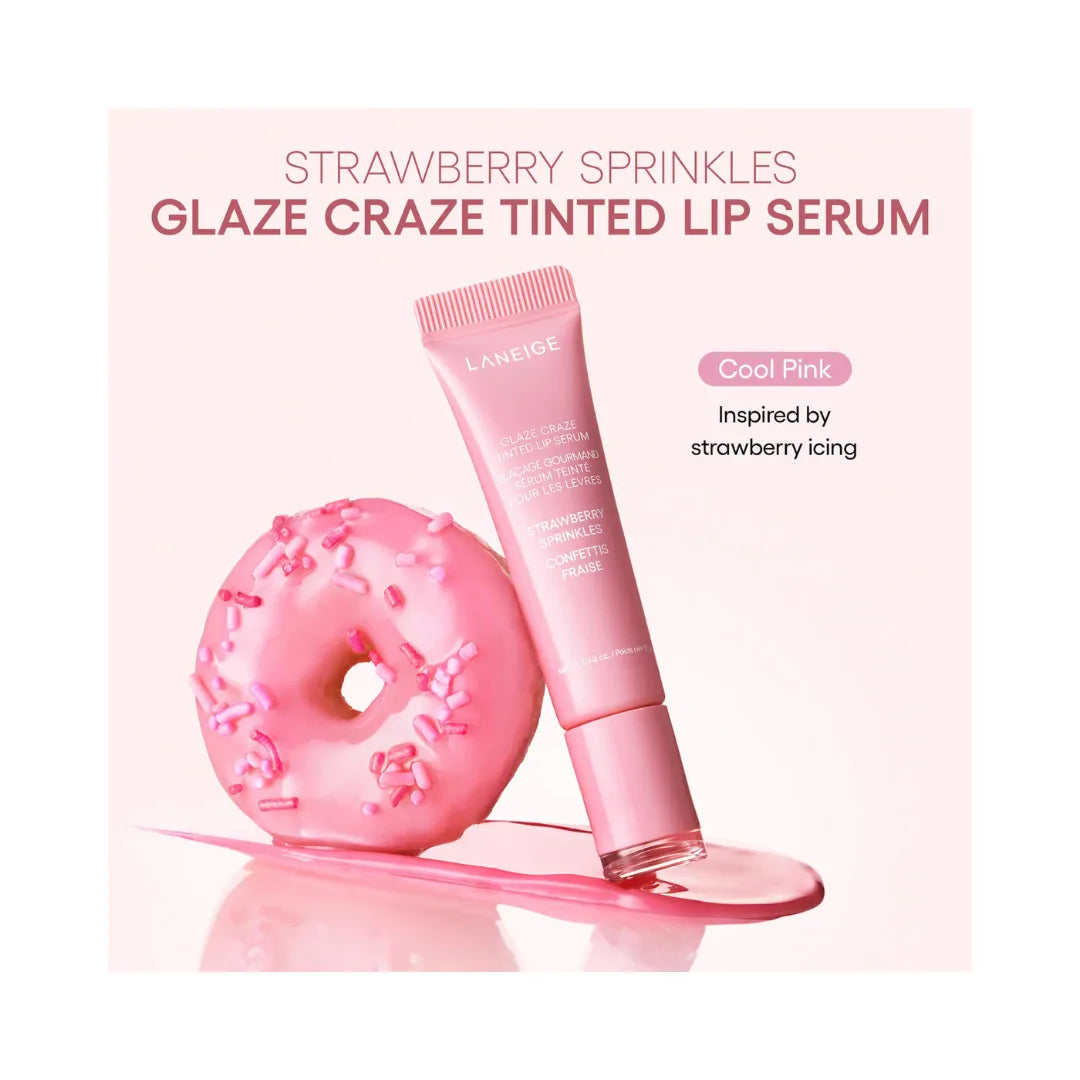 LANEIGE Glaze Craze Donut Delight Hydrating Tinted Lip Serum Duo