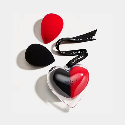 LARUCE BEAUTY Duo Sponge Set With Heart Case