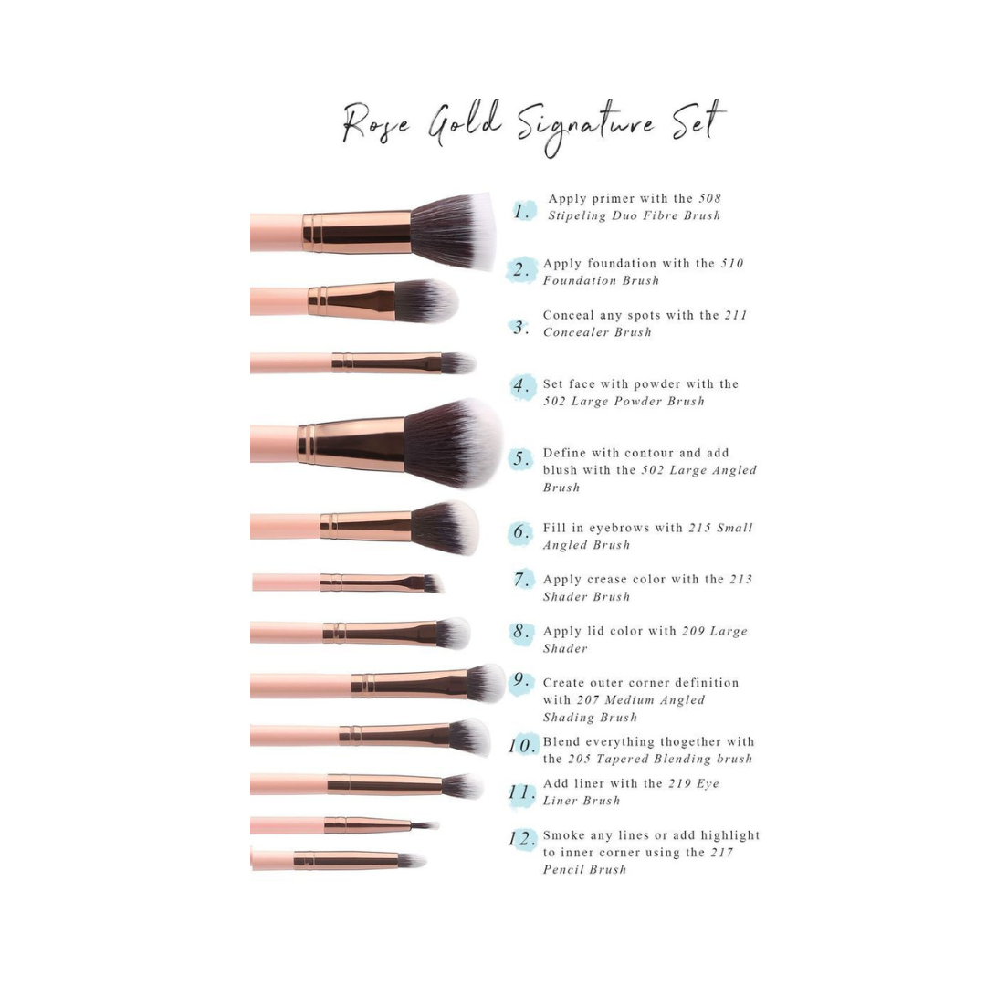 LUXIE BEAUTY Signature Rose Gold Brush Set