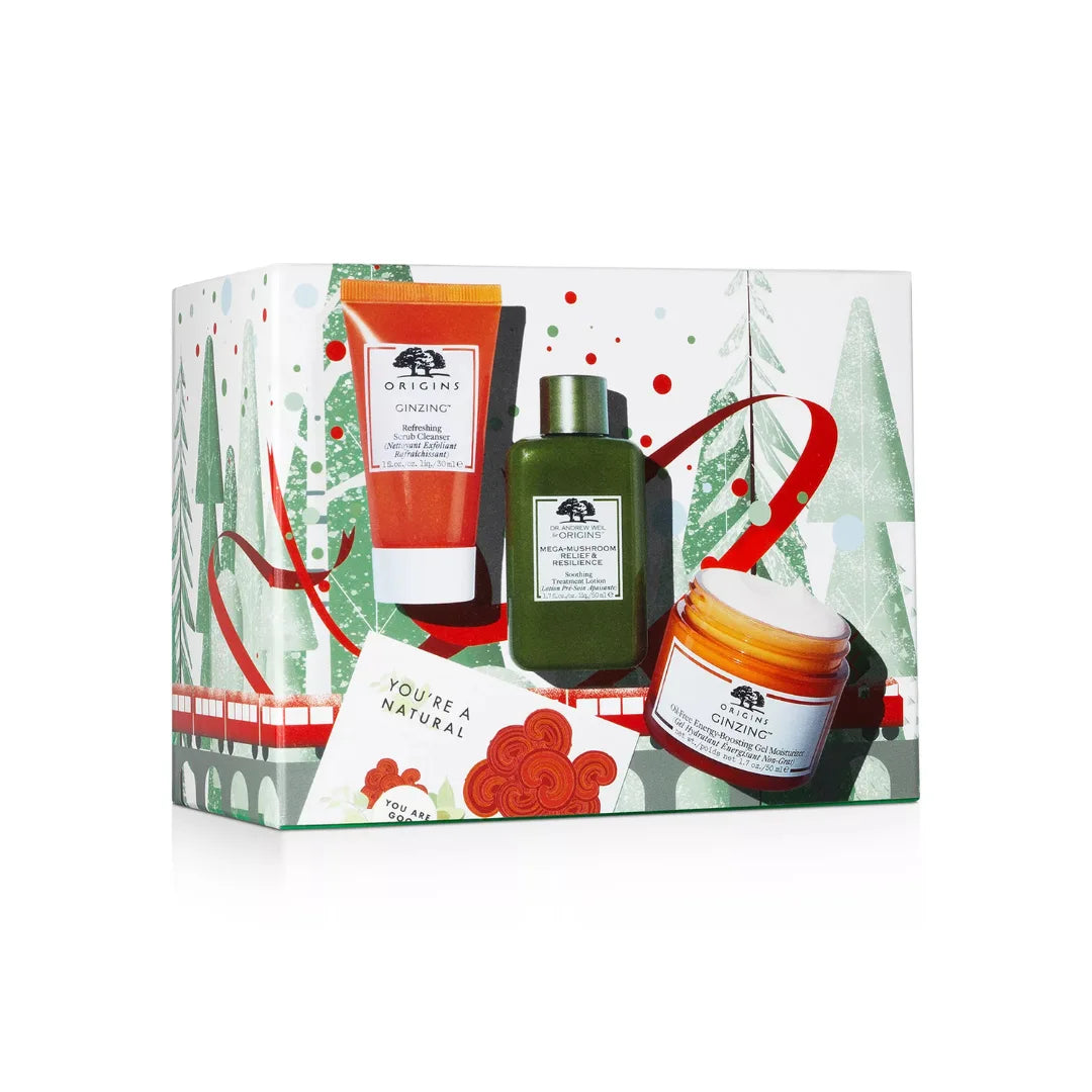 ORIGINS Glow & Believe GinZing & Mega-Mushroom Hydrating Glow Set