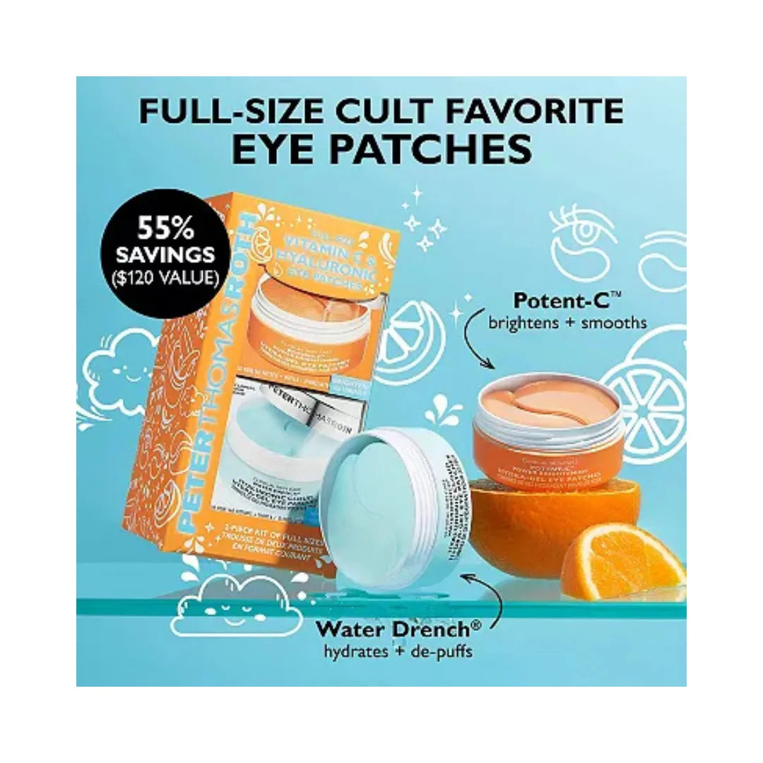 PETER THOMAS ROTH Full-Size Vitamin C & Hyaluronic Acid Eye Patches Set