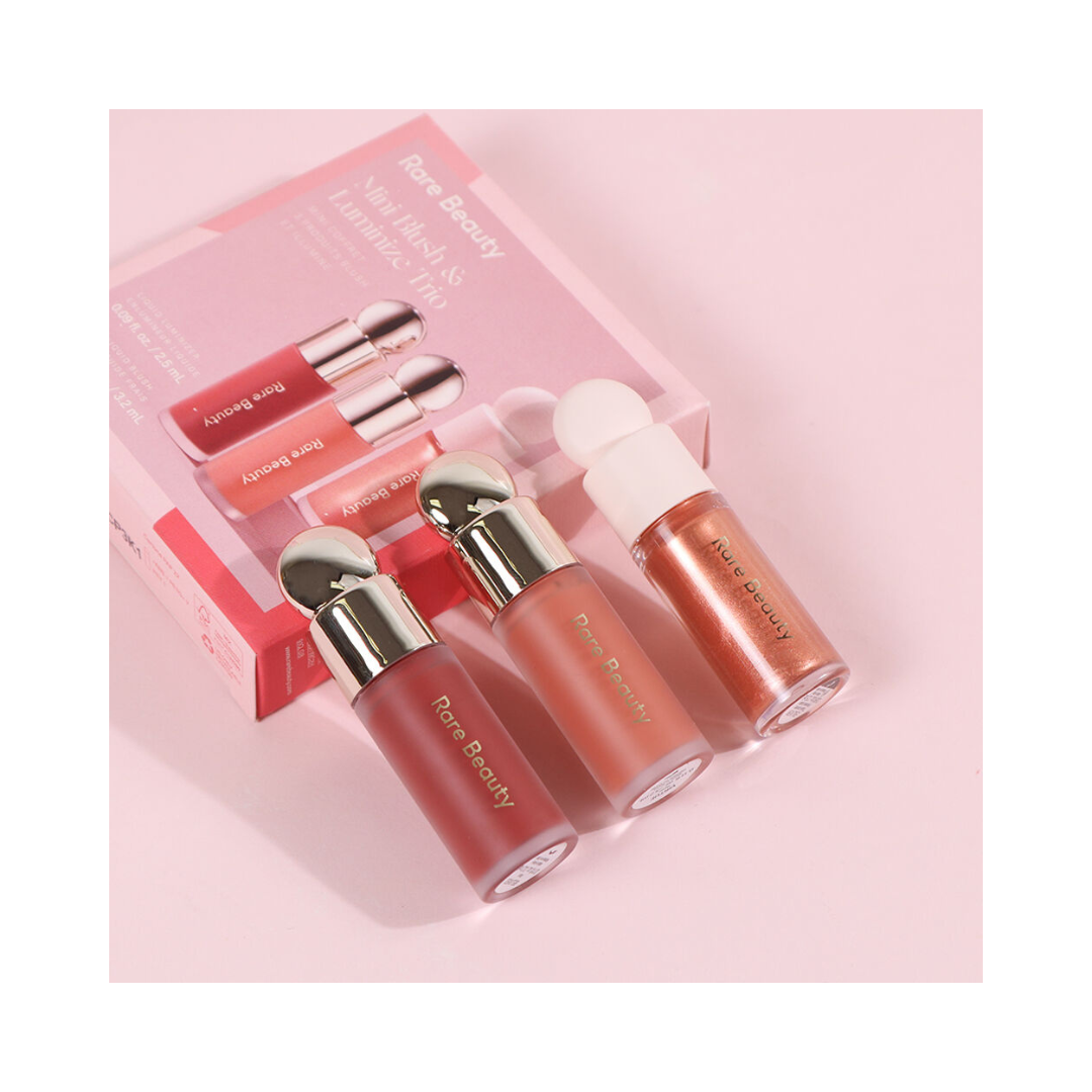 RARE BEAUTY Mini Blush and Luminize Trio
