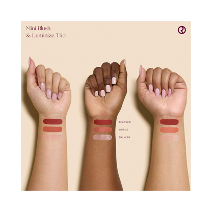RARE BEAUTY Mini Blush and Luminize Trio